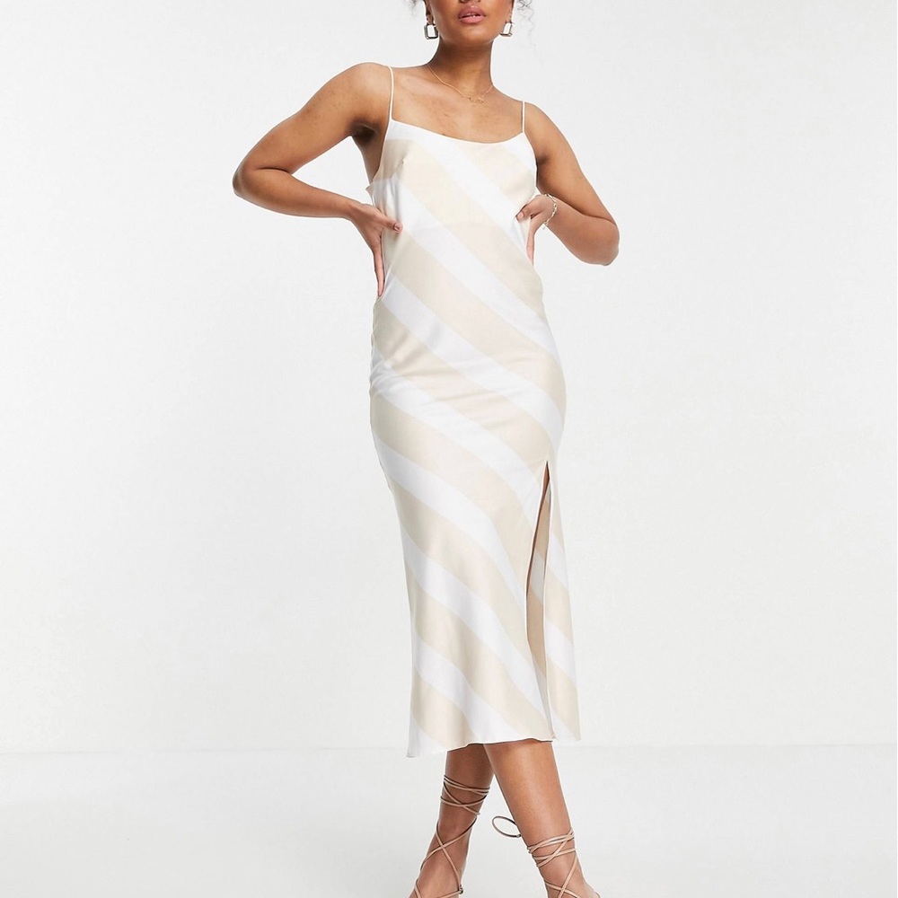 ASOS white and beige dress